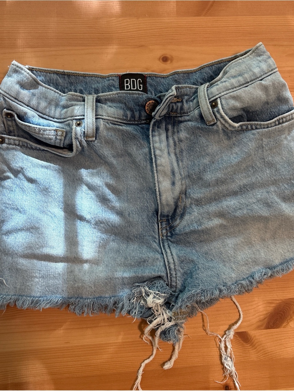 BDG Light Wash Denim Cutoff Shorts